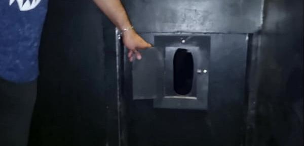  couple sucking cocks at Gloryhole at swing party